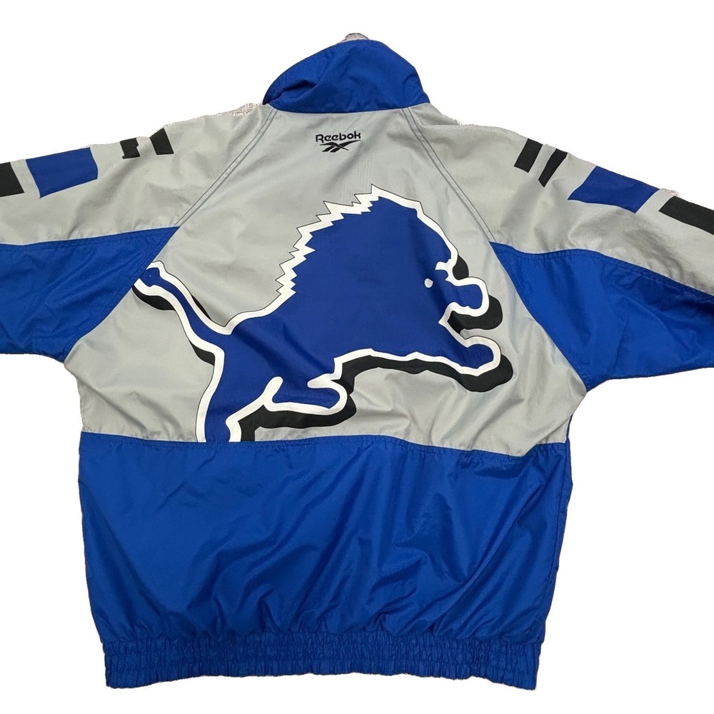 Vintage Detroit Lions Reebok Pro Line Authentic Full Zip Jacket/Windbreaker Sz L